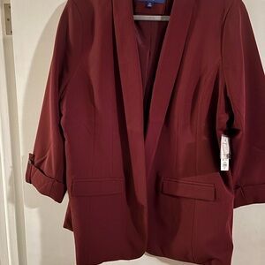 Apt. 9 Red Shawl Lapel Blazer